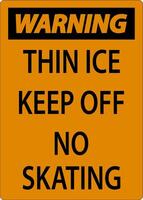 Thin Ice Sign Warning - Thin Ice Keep Off No Skating vector