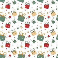 Pattern for festive paper for the new year. Pattern with gift boxes vector