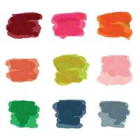 Set of abstract prints of watercolor brushes. Multicolored watercolor backgrounds vector