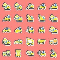 Sticker set of heavy equipment. Heavy equipment elements. Good for prints, posters, logo, infographics, etc. vector