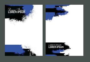 Invitation card background with blue, black, and Watercolor. Abstract art template. vector