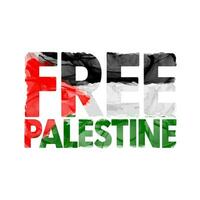 Free Palestine Design. Stand and save palestine typography with palestine flag vector