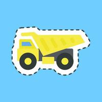 Cutting line sticker dump truck. Heavy equipment elements. Good for prints, posters, logo, infographics, etc. vector