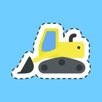 Cutting line sticker skid loader. Heavy equipment elements. Good for prints, posters, logo, infographics, etc. vector