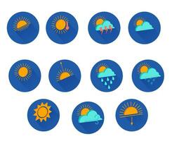 weather forecast set of isometric icons on a block with shadow vector