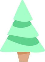 Tree or Nature or Christmas Tree or Christmas Logo or Greeting Card Flat Vector
