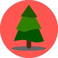 árbol o naturaleza o Navidad árbol o Navidad logo o saludo tarjeta plano vector