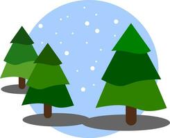 Tree or Nature or Christmas Tree or Christmas Logo or Greeting Card Flat Vector