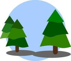 Tree or Nature or Christmas Tree or Christmas Logo or Greeting Card Flat Vector