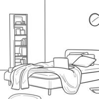 Bad room line art graphic design vector