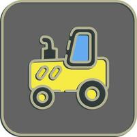 Icon tracktor. Heavy equipment elements. Icons in embossed style. Good for prints, posters, logo, infographics, etc. vector