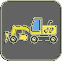 Icon road grader. Heavy equipment elements. Icons in embossed style. Good for prints, posters, logo, infographics, etc. vector