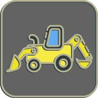 Icon backhoe. Heavy equipment elements. Icons in embossed style. Good for prints, posters, logo, infographics, etc. vector