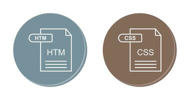 HTM and CSS Icon vector
