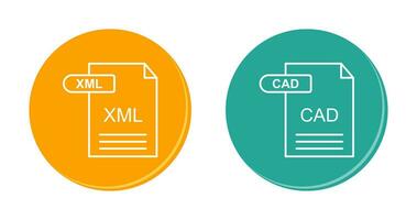 XML and CAD Icon vector