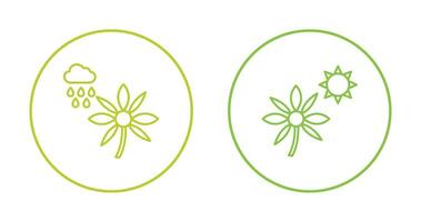 Flower with rain and Flower  Icon vector