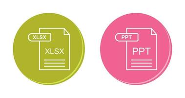 XLSX and PPT Icon vector