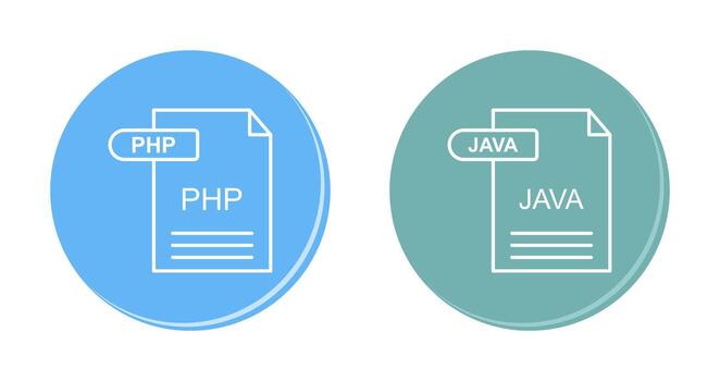PHP and Java Icon vector