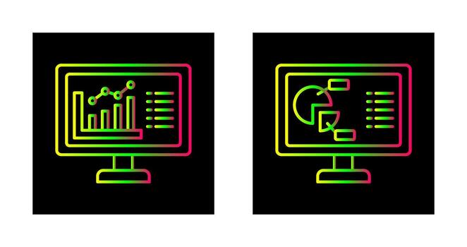 Graph and Pie Chart Icon vector