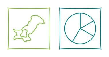 Map and Pie Icon vector