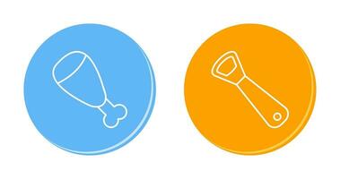 Cooked Ham and utensil Icon vector