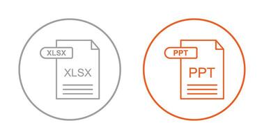XLSX and PPT Icon vector