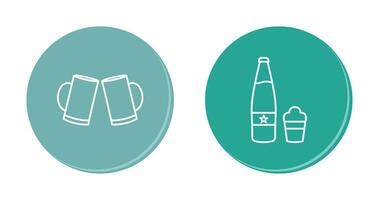 Beers Toasting and Beer Icon vector