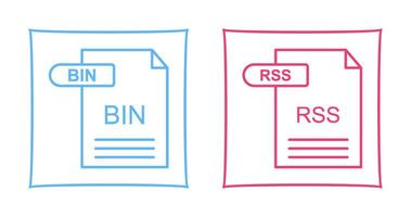 BIN and RSS Icon vector