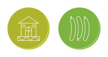 House and Hot Sausage Icon vector