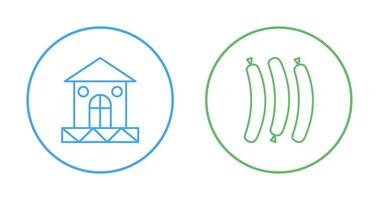 House and Hot Sausage Icon vector