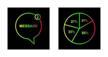Message Bubbles and Pie Chart Icon vector