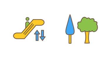 Escalator and Trees Icon vector