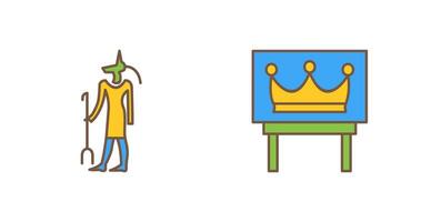 Egyptian god an d Crown Icon vector