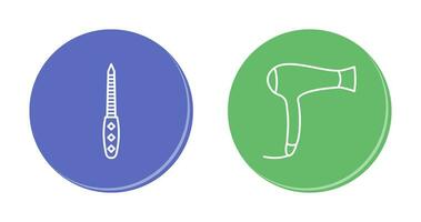 Nail File and Hair Dryer Icon vector