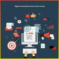 digital marketing business online concept vector