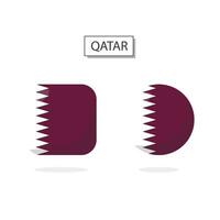 Flag of Qatar 2 Shapes icon 3D cartoon style. vector