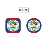 Flag of Belize 2 Shapes icon 3D cartoon style. vector