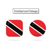 Flag of Trinidad and Tobago 2 Shapes icon 3D cartoon style. vector