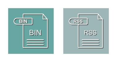 BIN and RSS Icon vector