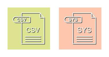 CSV and SYS Icon vector