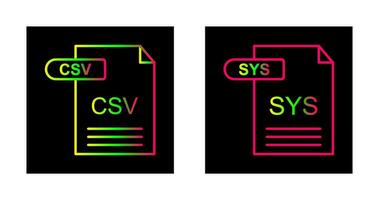 CSV and SYS Icon vector