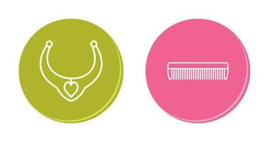 Necklace and Comb Icon vector