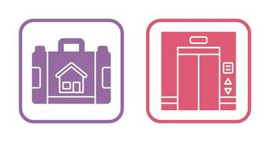 Briefcase and Elevator Icon vector