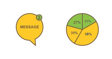 Message Bubbles and Pie Chart Icon vector
