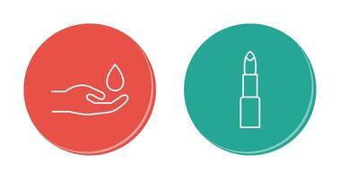 Hands drop and Lipstick Icon vector