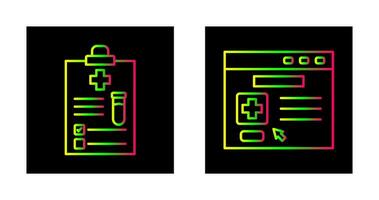 médico reporte y navegador icono vector