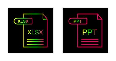 XLSX and PPT Icon vector