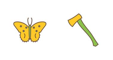 Butterfly and Wood Cutter Icon vector