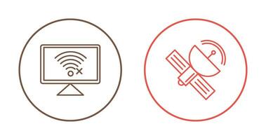 Disconnected Network and Satellite Icon vector