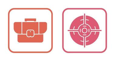 Briefcase and Target Icon vector